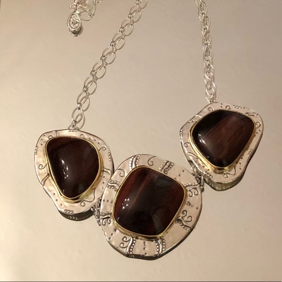 Stunning Silpada Sterling Silver and Tiger’s Eye Necklace N3346 - Picture 7 of 9